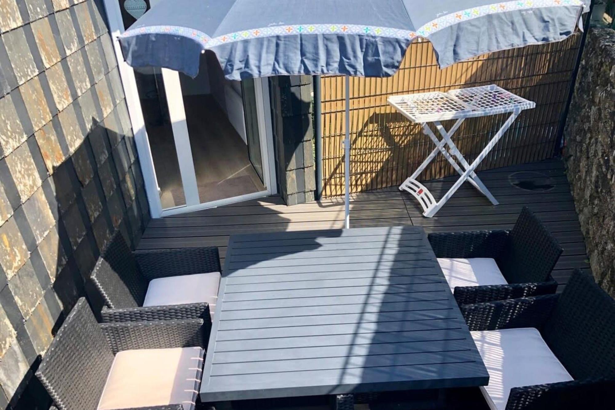 Jolie Maisonnette Cosy Bord De Mer Terrasse غيديل المظهر الخارجي الصورة